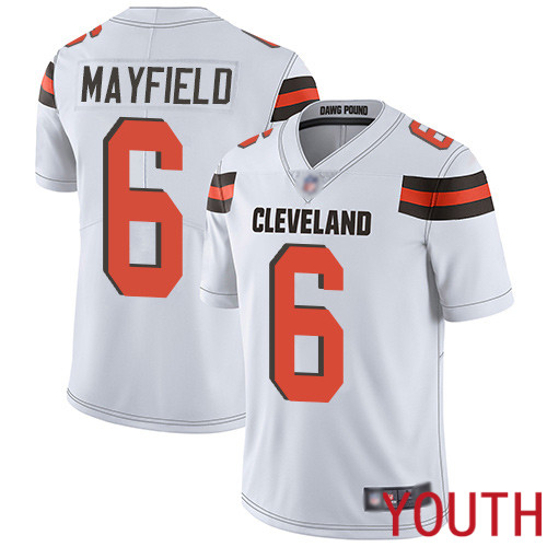 Cleveland Browns Baker Mayfield Youth White Limited Jersey 6 NFL Football Road Vapor Untouchable